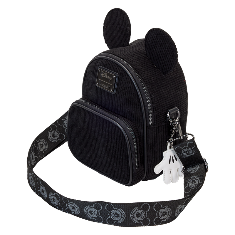 Disney 100 Mickey Mouse Classic Corduroy Convertible Mini Backpack & Crossbody Bag