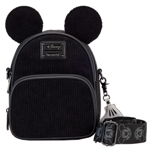 Disney 100 Mickey Mouse Classic Corduroy Convertible Mini Backpack & Crossbody Bag