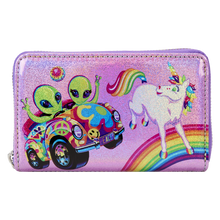 Load image into Gallery viewer, Lisa Frank Holographic Glitter Color Block Zip Around Wallet
