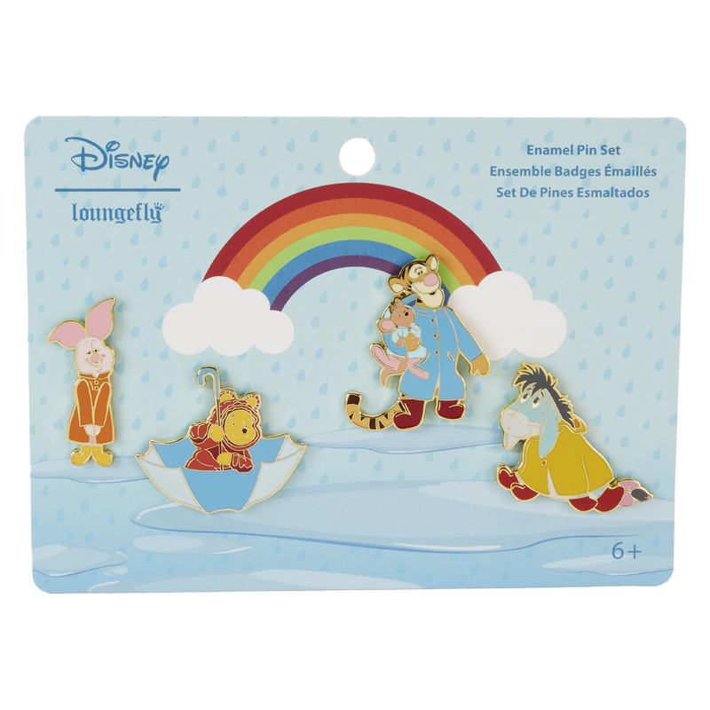 Winnie the Pooh & Friends Rainy Day 4pc Pin Set