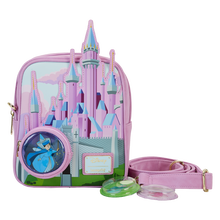 Load image into Gallery viewer, Sleeping Beauty Castle Three Good Fairies Stained Glass Crossbody Bag

