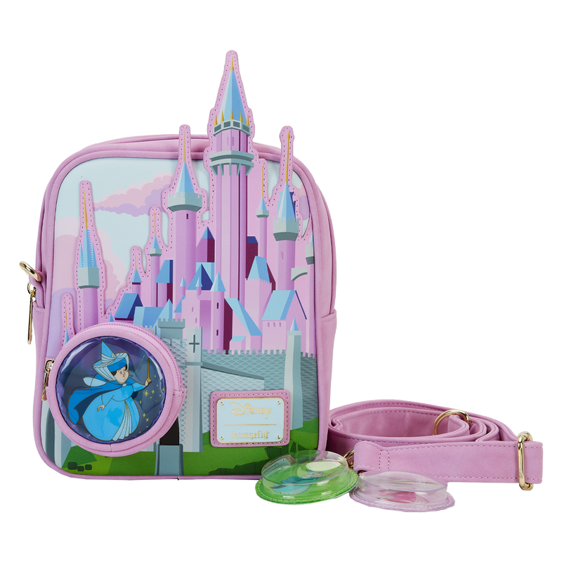 Sleeping Beauty Castle Three Good Fairies Stained Glass Crossbody Bag