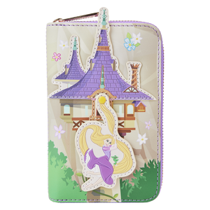 Tangled Rapunzel Swinging from the Tower Zip Around Wallet