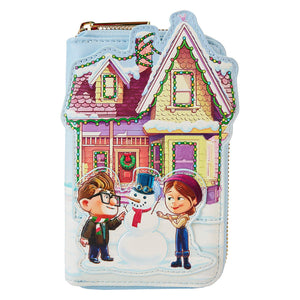 Up House Christmas Lights Zip Around Wallet