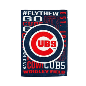 Chicago Cubs Fan Rules double sided suede house flag