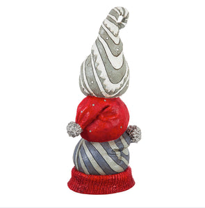 16"H Holiday Gnome Totem Garden Statue