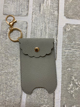 Load image into Gallery viewer, Faux leather hand sanitizer holder keychain
