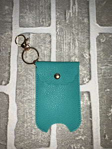 Faux leather hand sanitizer holder keychain