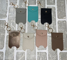 Load image into Gallery viewer, Faux leather hand sanitizer holder keychain
