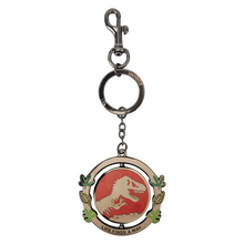 Load image into Gallery viewer, Jurassic Park Spinning Keychain
