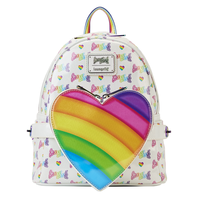 Lisa Frank Rainbow Heart Mini Backpack with Waist Bag