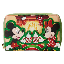Load image into Gallery viewer, Mickey &amp; Minnie Mouse Hot Cocoa Fireplace Zip Around Wallet
