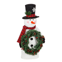 Load image into Gallery viewer, Tabletop Snowman with LED Wreath
