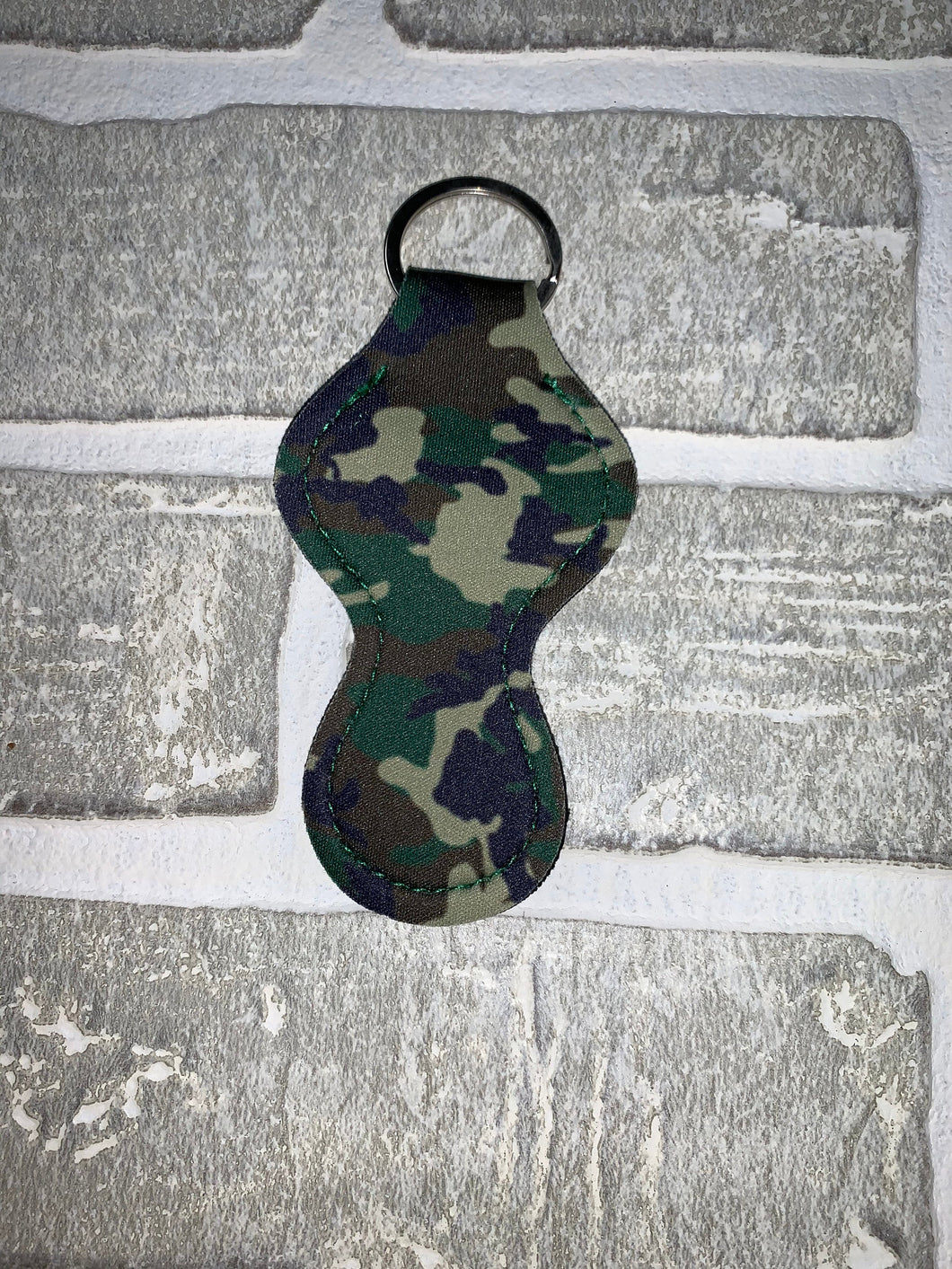 Camouflaged chapstick holder keychain blanks