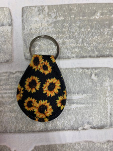 Black sunflower quarter holder keychain blanks