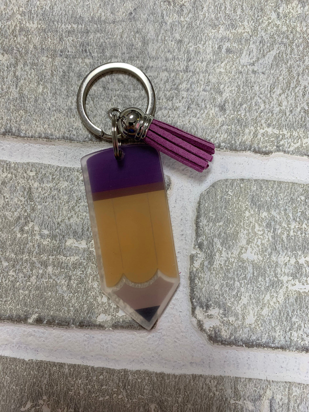 Purple pencil keychain blanks