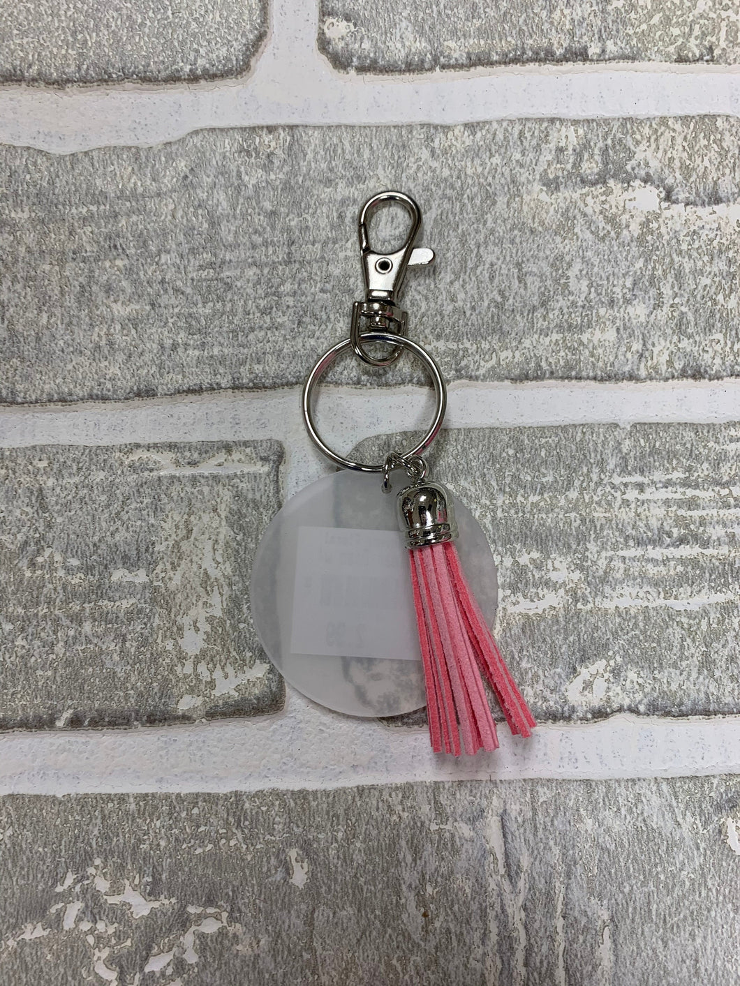 Light pink tassel keychain blanks