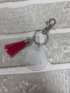 Hot pink tassel keychain blanks