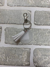 Load image into Gallery viewer, White tassel keychain blanks
