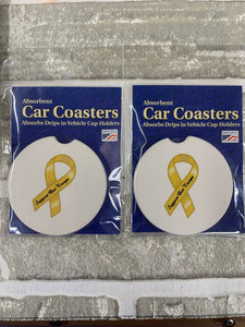Support our troops car coasters
