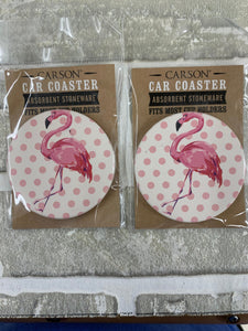 Flamingo car coasters