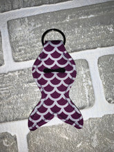 Load image into Gallery viewer, Purple mermaid chapstick holder keychain blanks
