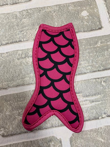 Pink & black mermaid tail popsicle holder blanks.