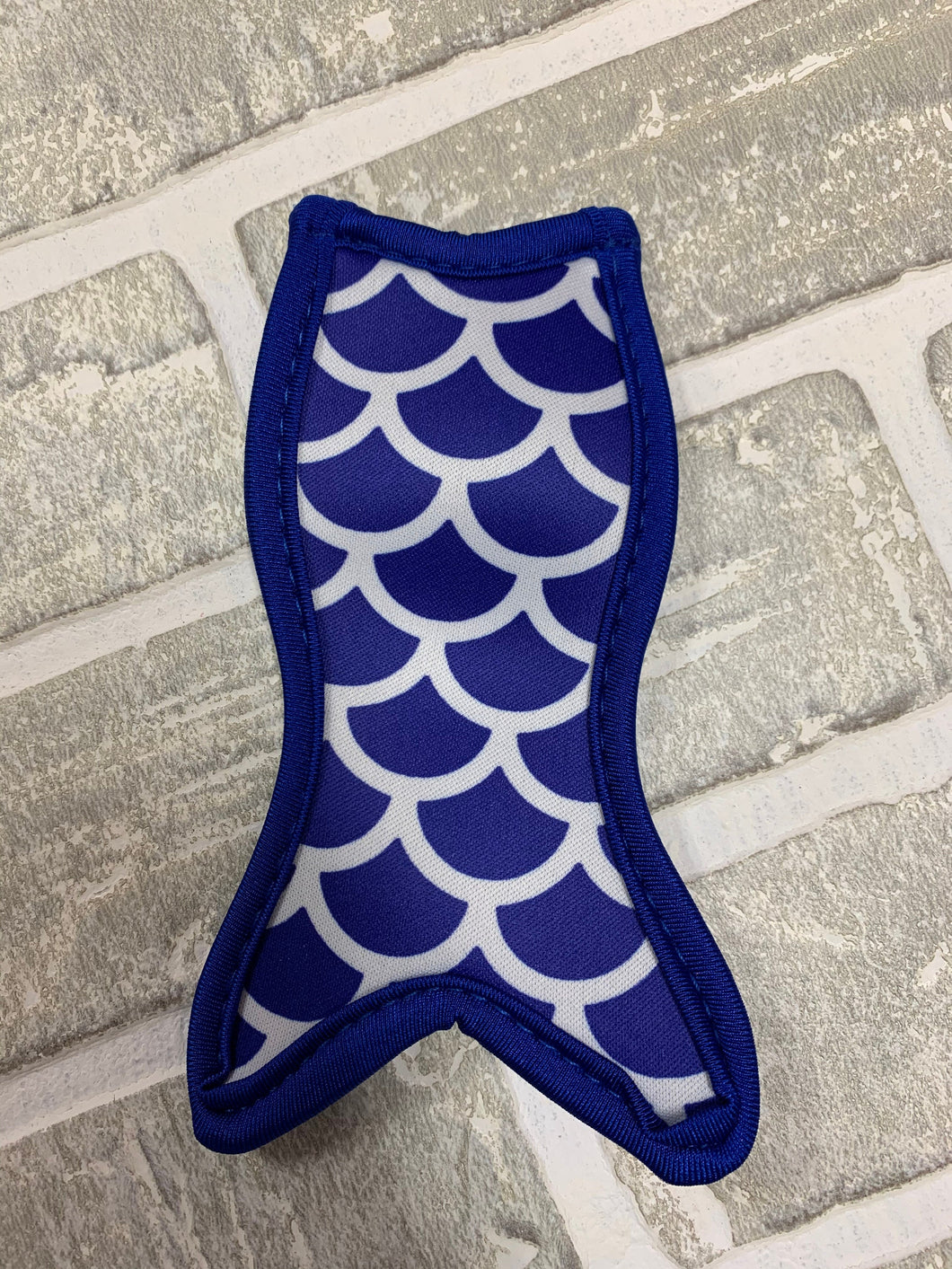 Blue and white mermaid tail popsicle holder blanks