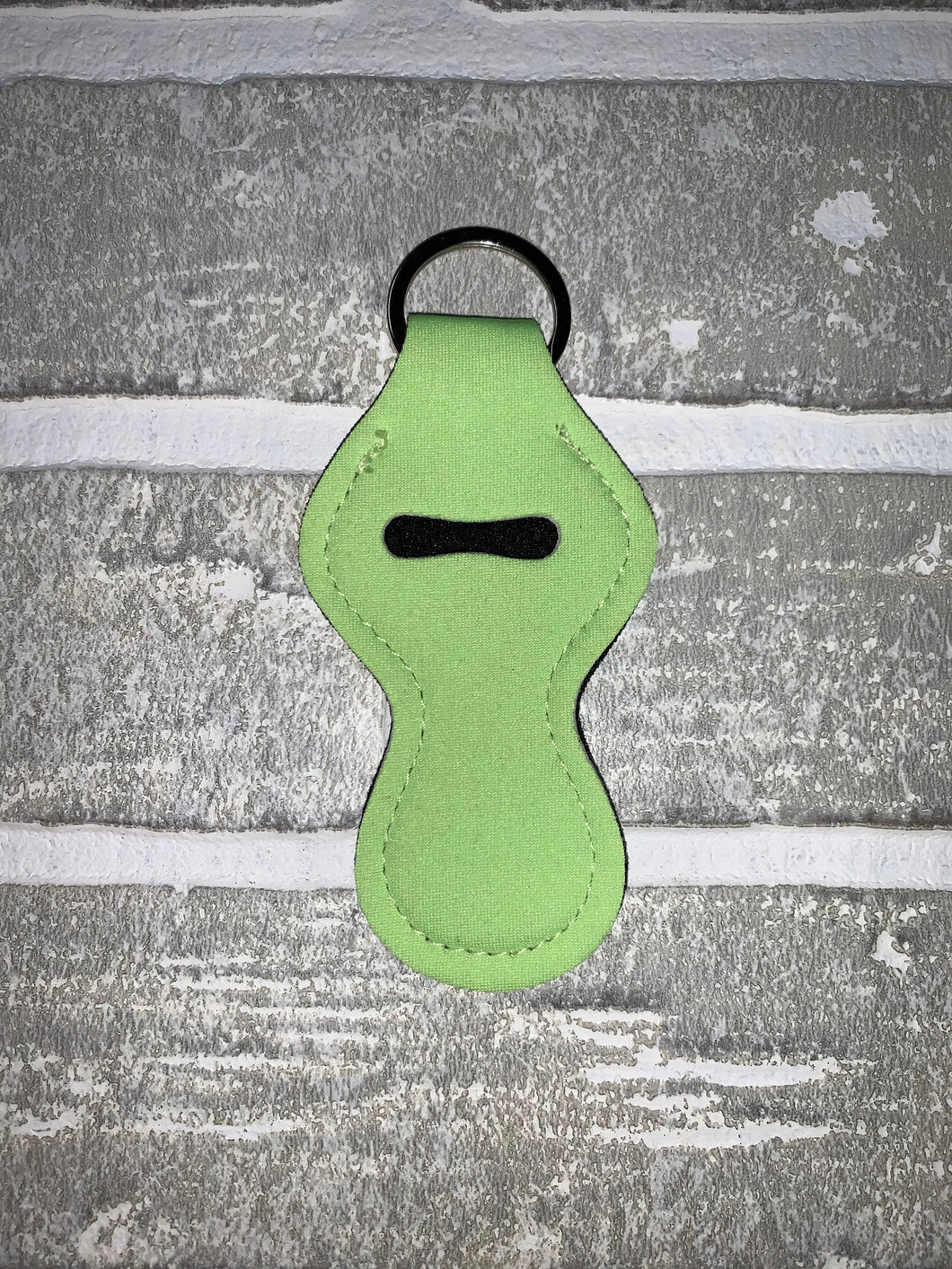 Lime green chapstick holder keychain blanks