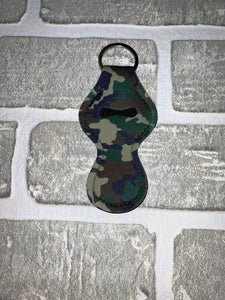 Camouflaged chapstick holder keychain blanks