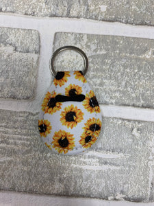 White sunflower quarter holder keychain blanks