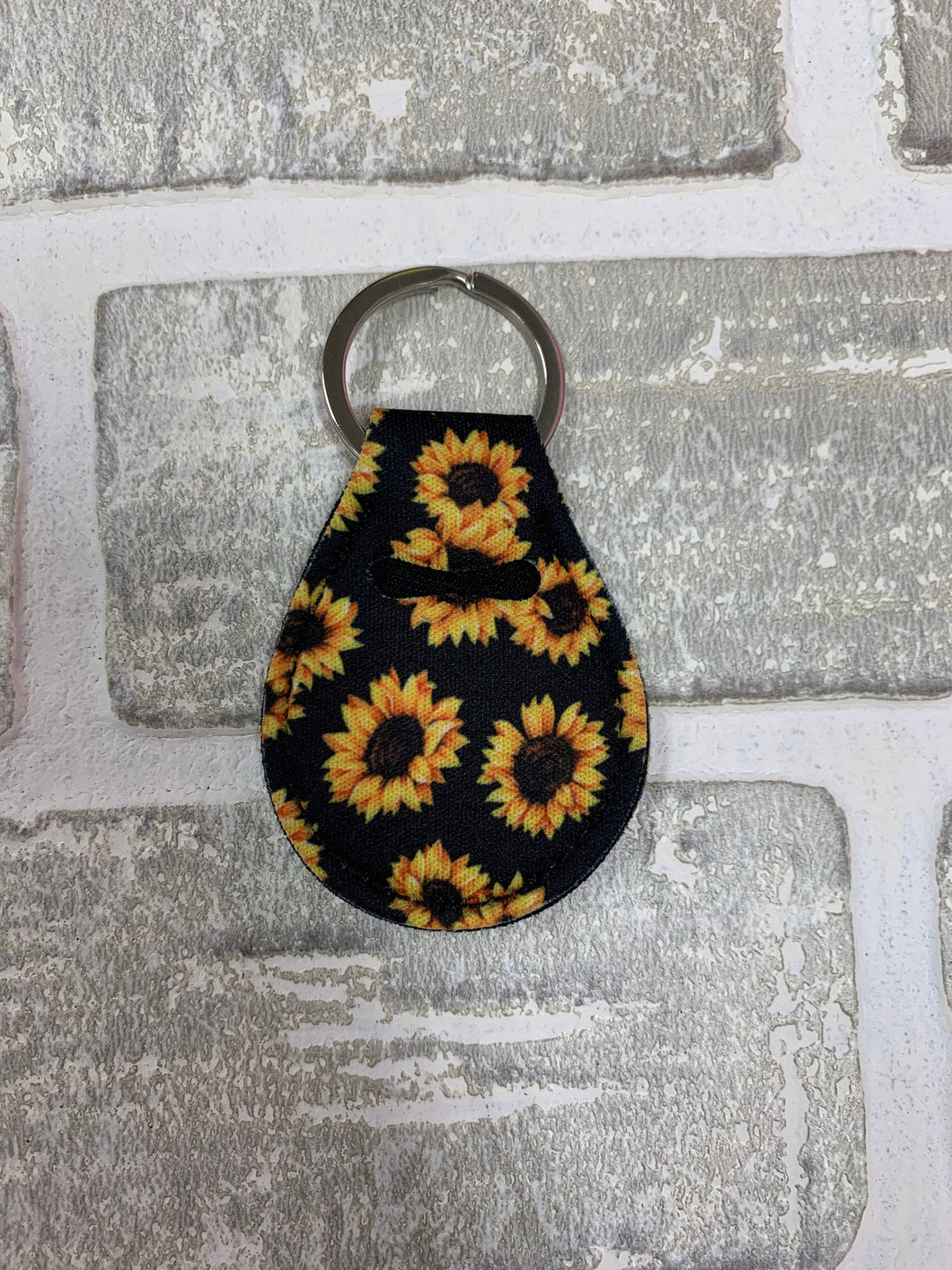 Black sunflower quarter holder keychain blanks