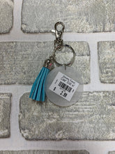 Load image into Gallery viewer, Light Blue tassel keychain blanks

