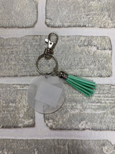 Load image into Gallery viewer, Green tassel keychain blanks
