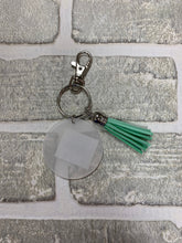 Load image into Gallery viewer, Mint tassel keychain blanks
