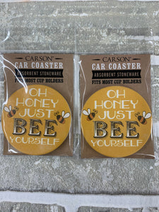 Honey bee car coasters
