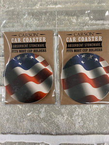 American flag car coasters