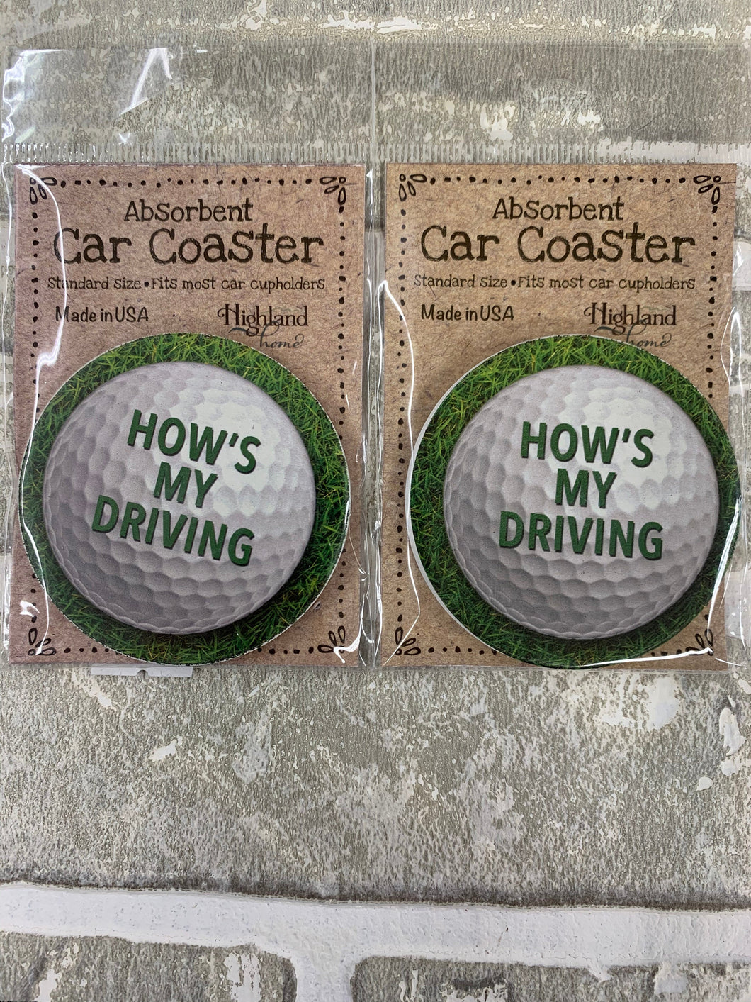 Golf car coasters