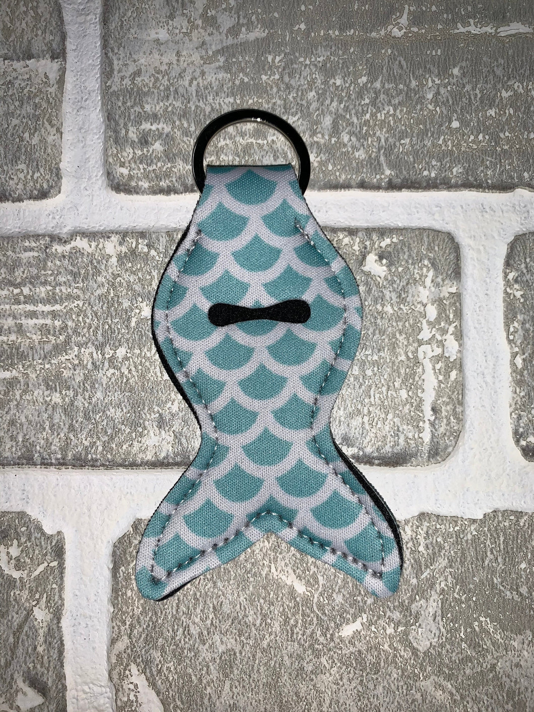 Light blue mermaid chapstick holder keychain blanks