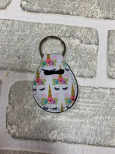 Load image into Gallery viewer, White unicorn Quarter holder keychain blanks
