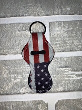 Load image into Gallery viewer, American flag chapstick holder keychain blanks

