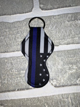 Load image into Gallery viewer, Blue line flag chapstick holder keychain blanks
