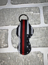 Load image into Gallery viewer, Red line flag chapstick holder keychain blanks
