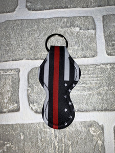 Red line flag chapstick holder keychain blanks