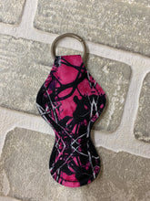 Load image into Gallery viewer, Hot Pink and black camo chapstick holder keychain blanks
