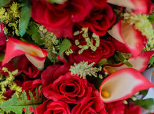Load image into Gallery viewer, Red Calla Lily &amp; Rose Bush
