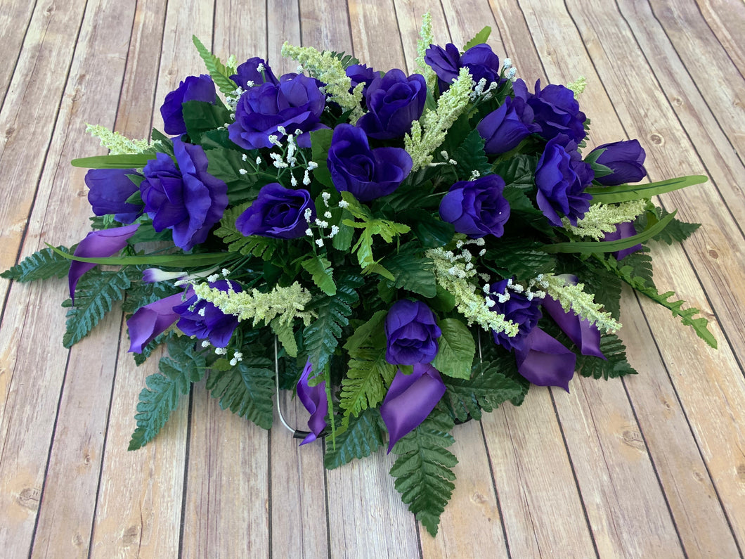 Purple Rose & Calla Lily Saddle