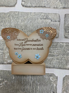 Beloved grandmother butterfly plaque