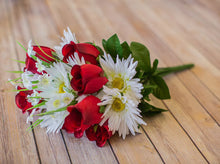 Load image into Gallery viewer, Daisy and Red Rose Bush
