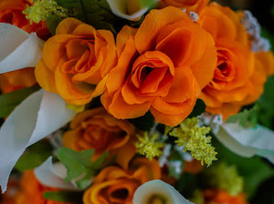 Tangerine Calla Lily & Rose Bush